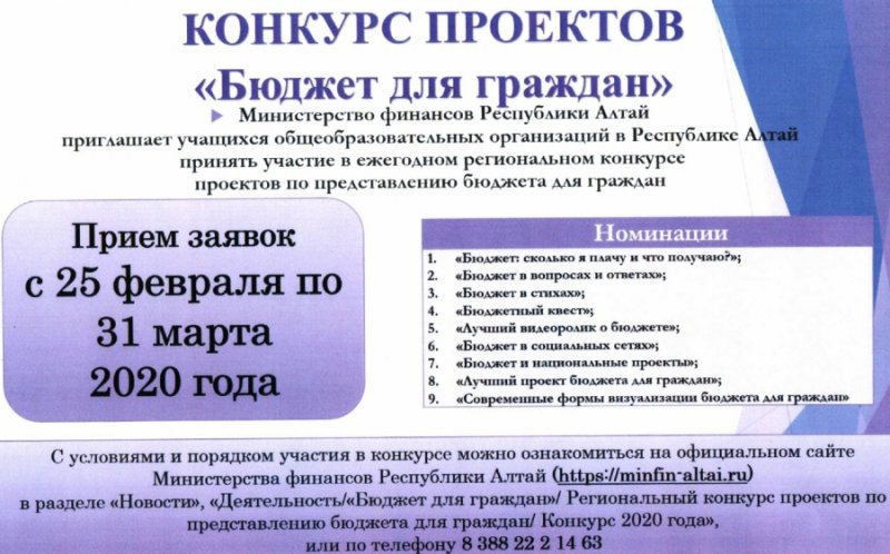 Региональный конкурс проектов по представлению бюджета для граждан